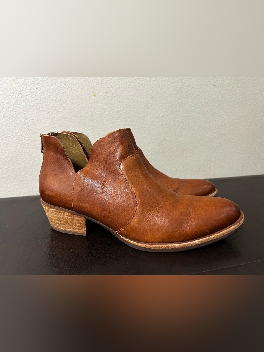 Kork-Ease Rubi Rum Tan Cognac - size 8.5M Women’s Leather Boot Heel Back zipper - Picture 6 of 10